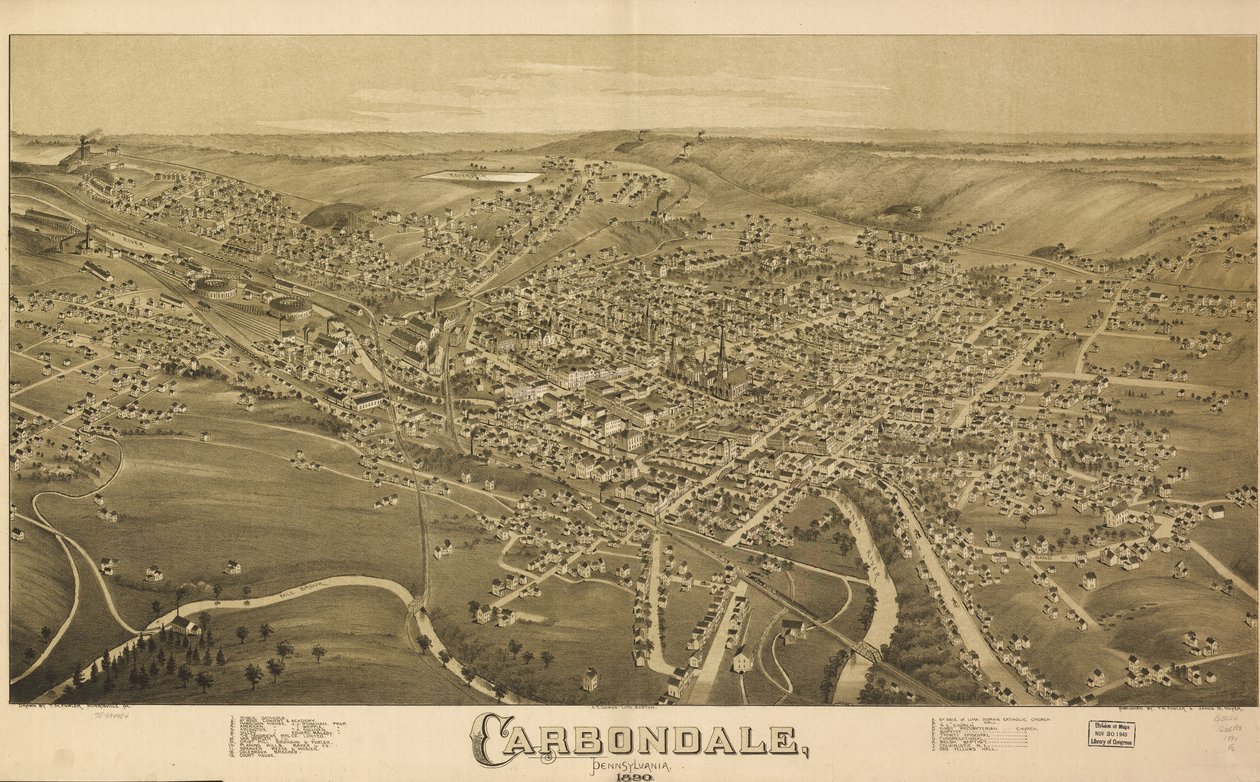 Carbondale, Pensilvânia, 1890. de T. M. Fowler