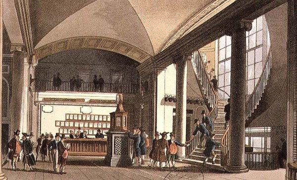 O Salão do Mercado de Leilões de T. and Pugin A.C. Rowlandson