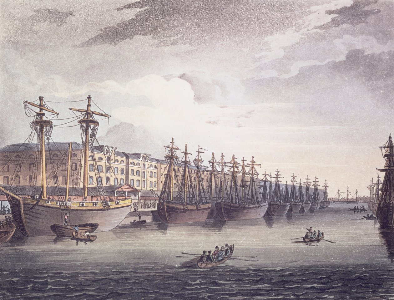 Docas das Índias Ocidentais de T. and Pugin A.C. Rowlandson