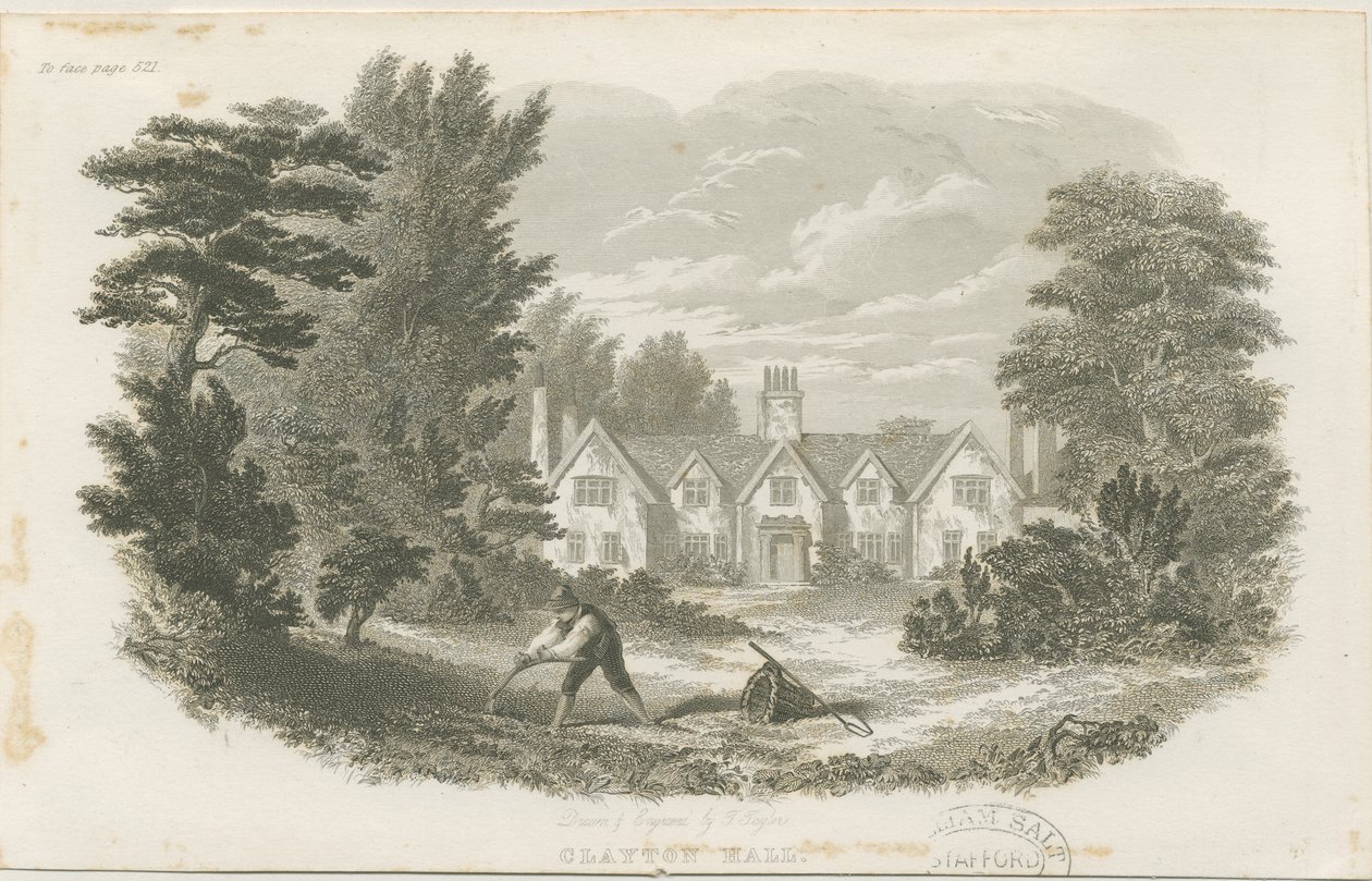 Fenton - Clayton Hall: gravura em aço, nd [c 1840] (impressão) de T Taylor