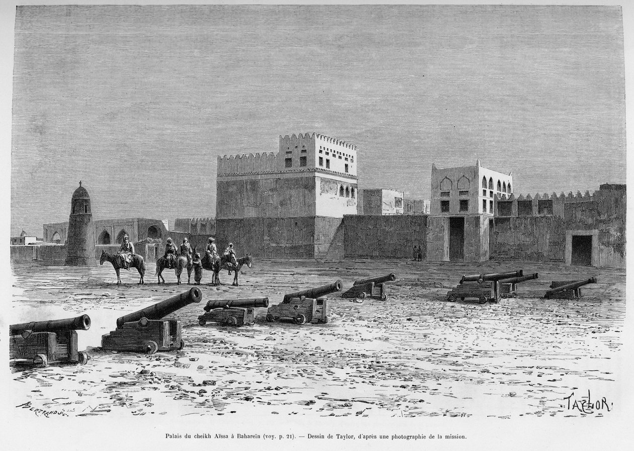 Sheikh Aissa Palace, no Bahrein, Chade. Gravação de Taylor para ilustrar a história A Suse, journal des excavilles de T Taylor