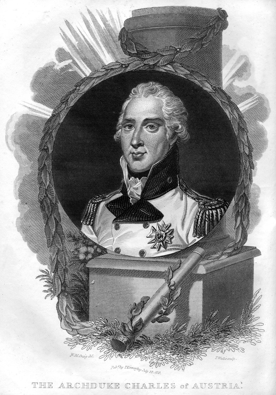 O arquiduque Carlos da Áustria 1771-1847, 1816. de T. Wallis