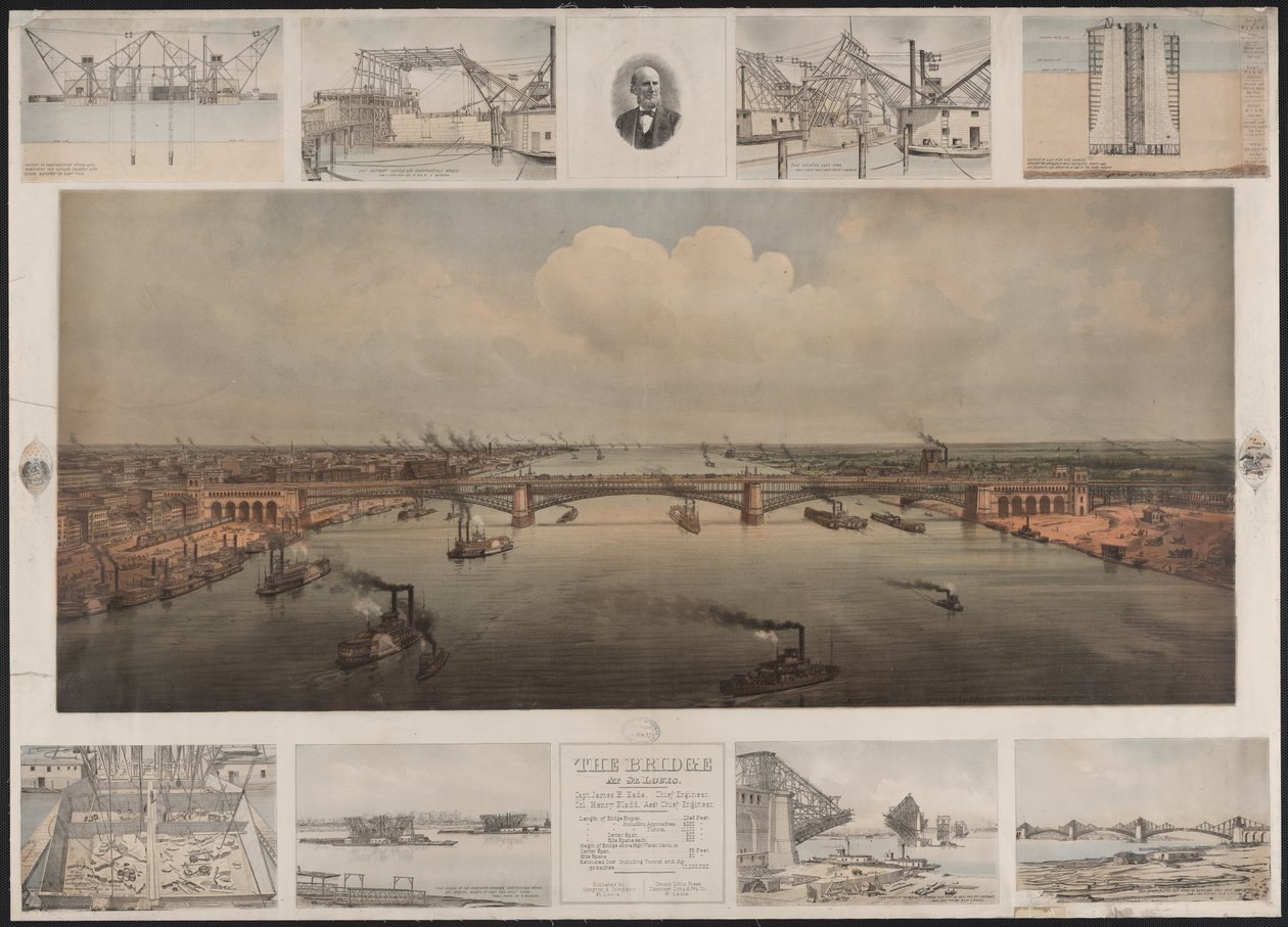 A Ponte em St Louis, c.1874 (cromolitografia) de T. Welcker