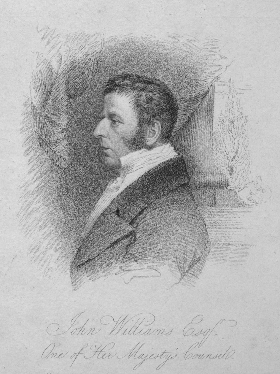 John Williams, Esq., Um de seus conselhos de Majestys, c1820. de T. Wright