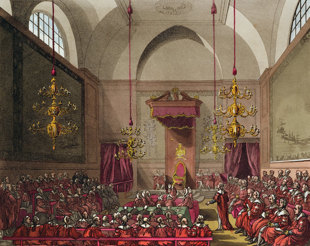 Câmara dos Lordes de T. and Pugin A.C. Rowlandson