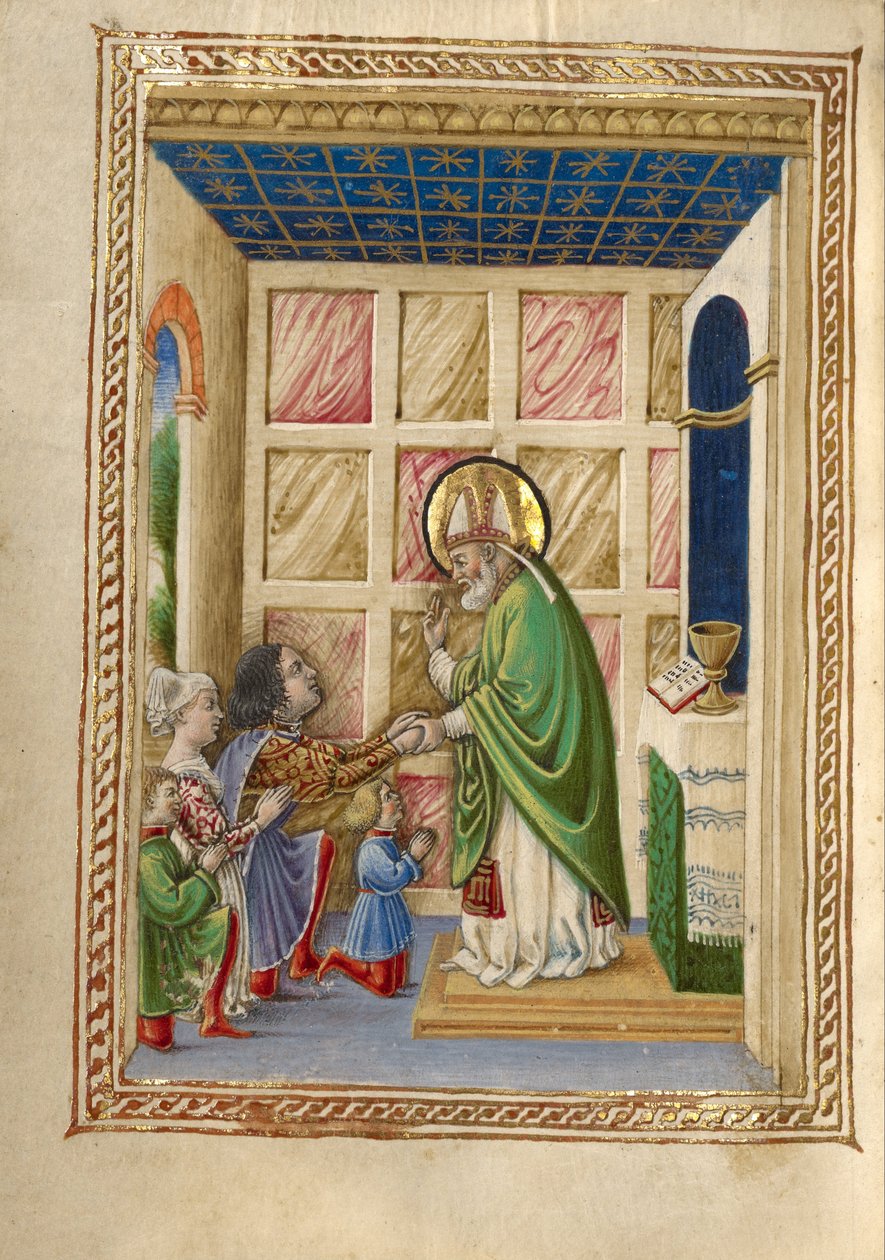 Santa Bellinus Celebrando Missa de Taddeo Crivelli