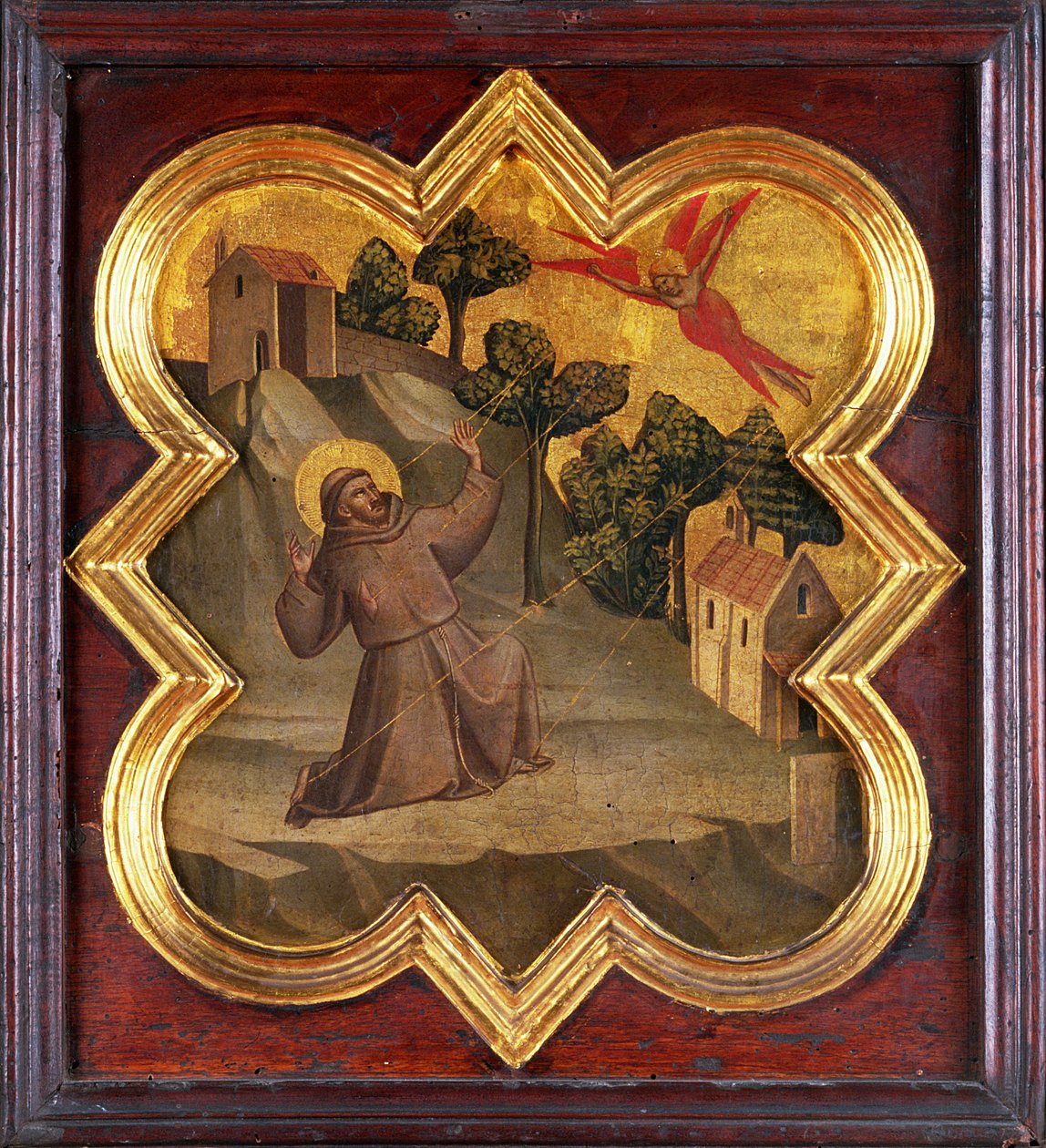 São Francisco Recebendo os Estigmas (tempera no painel) de Taddeo Gaddi