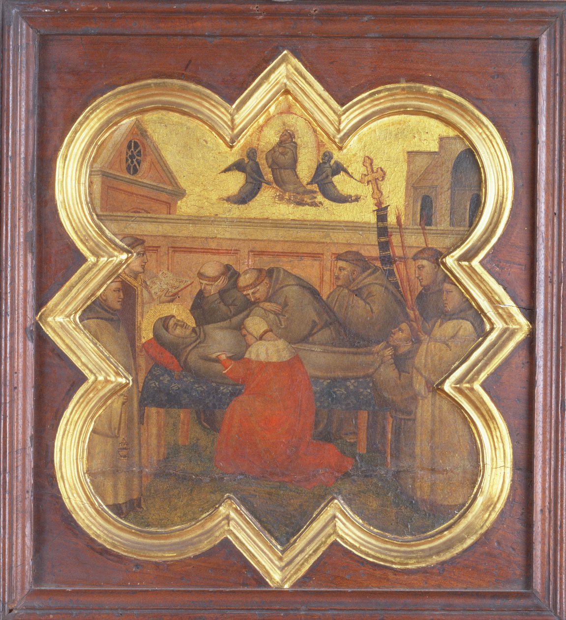 A Morte de São Francisco (tempera no painel) de Taddeo Gaddi