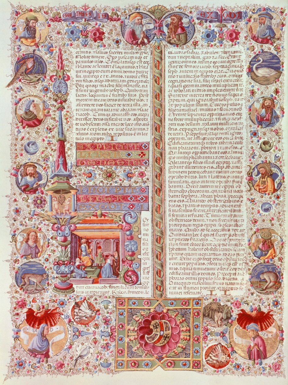 Página iluminada por Taddeo Crivelli da Bíblia de Borso d
