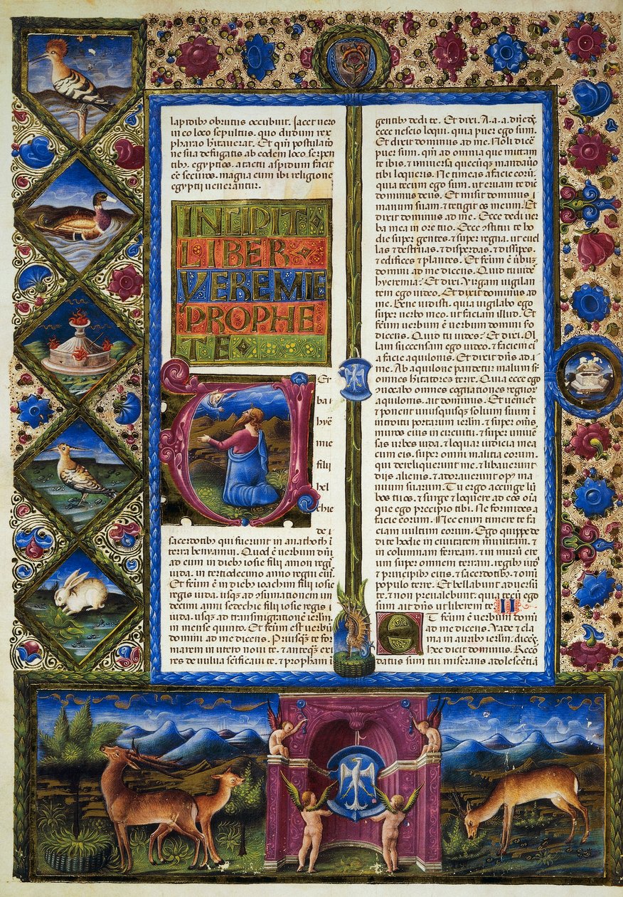 Incipito do livro de Jeremias, do Volume II da Bíblia de Borso d