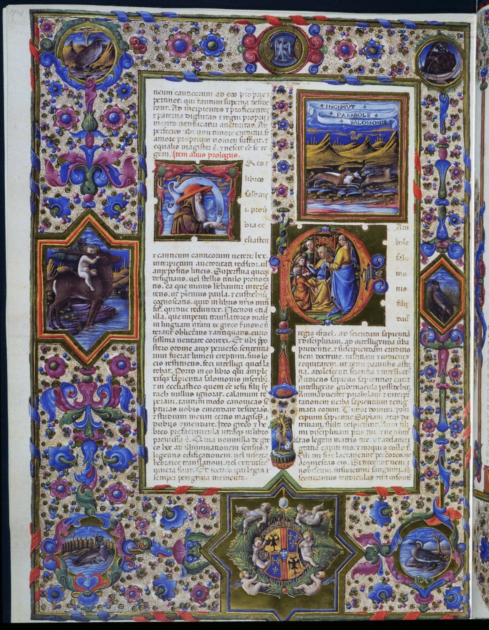 Incipito de Parábola de Salomão, do primeiro volume da Bíblia de Borso d