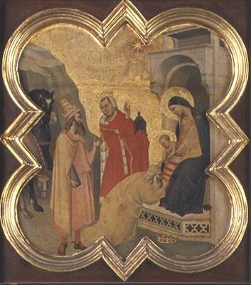 A Adoração dos Magos (tempera no painel) de Taddeo Gaddi