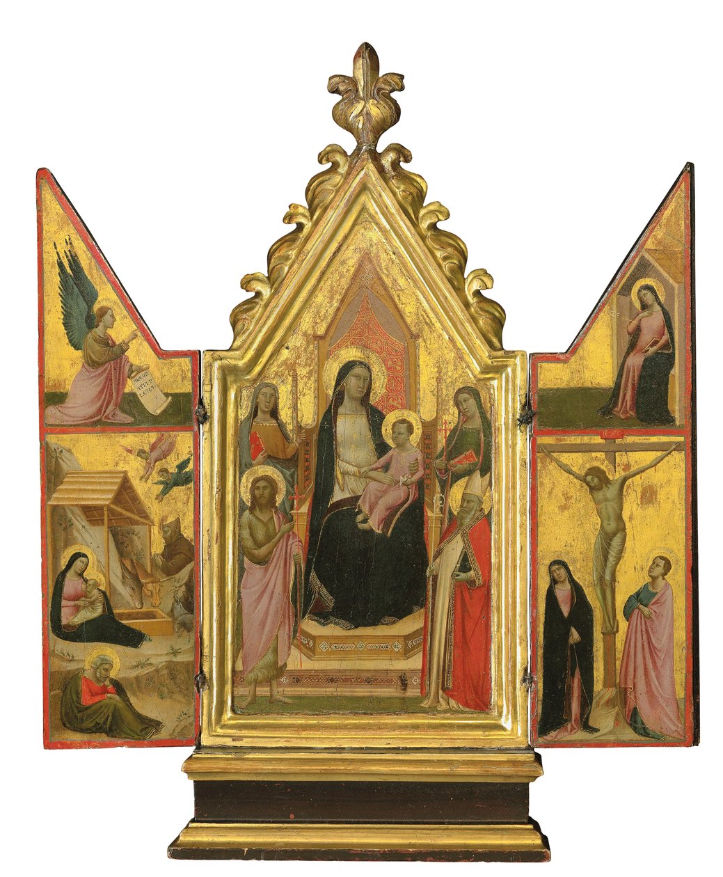Tríptico (têmpera em painel de fundo dourado) de Taddeo Gaddi