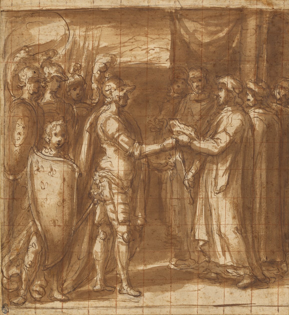 O Cardeal Albornoz entrega as chaves de Valentino aos Farnese de Taddeo Zuccaro