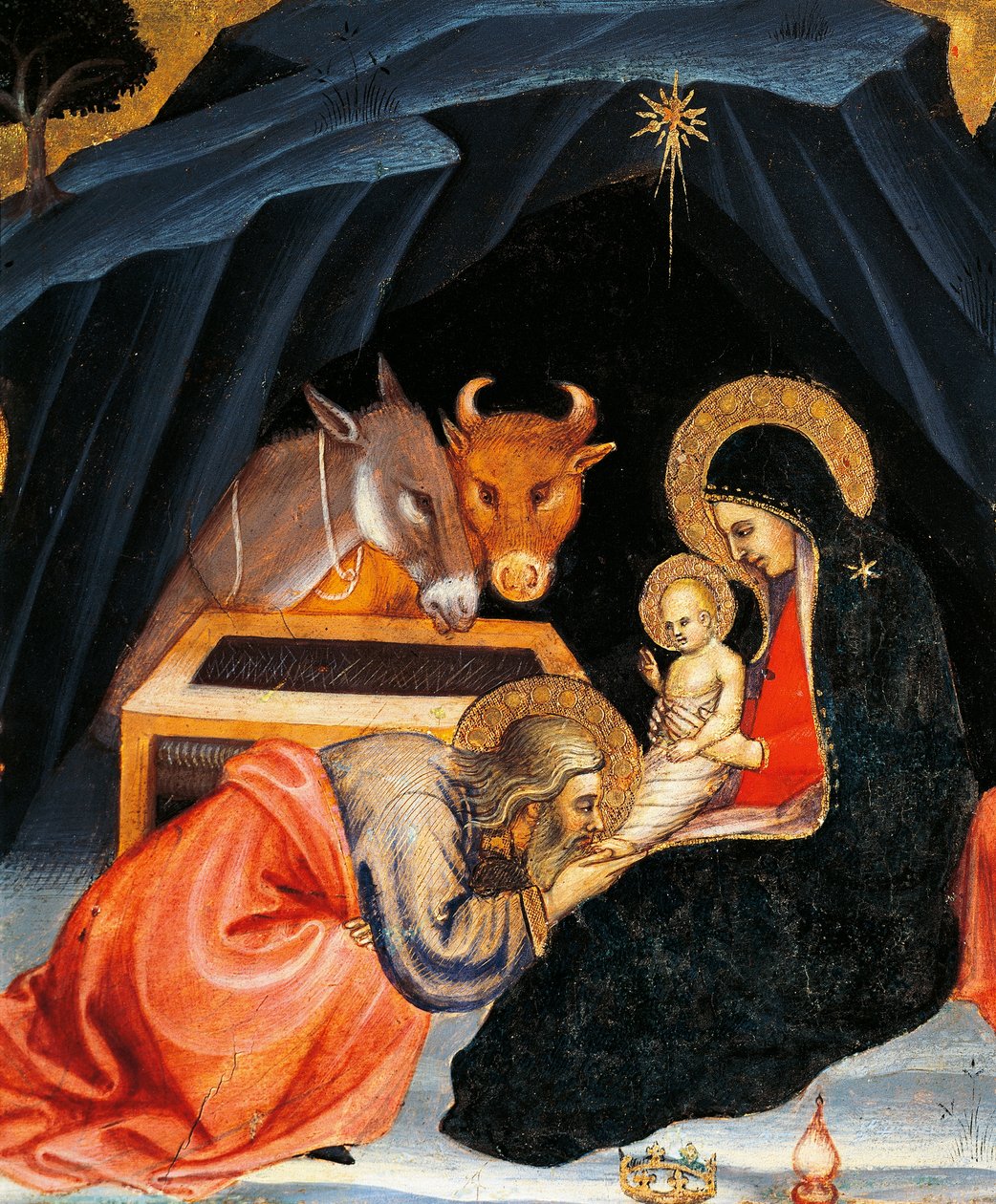 Adoração de Magos (detalhe) de Taddeo di Bartolo