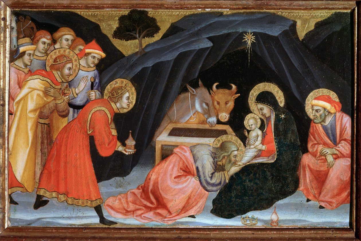 Adoração dos Magos - 1405, tempera sobre madeira de Taddeo di Bartolo