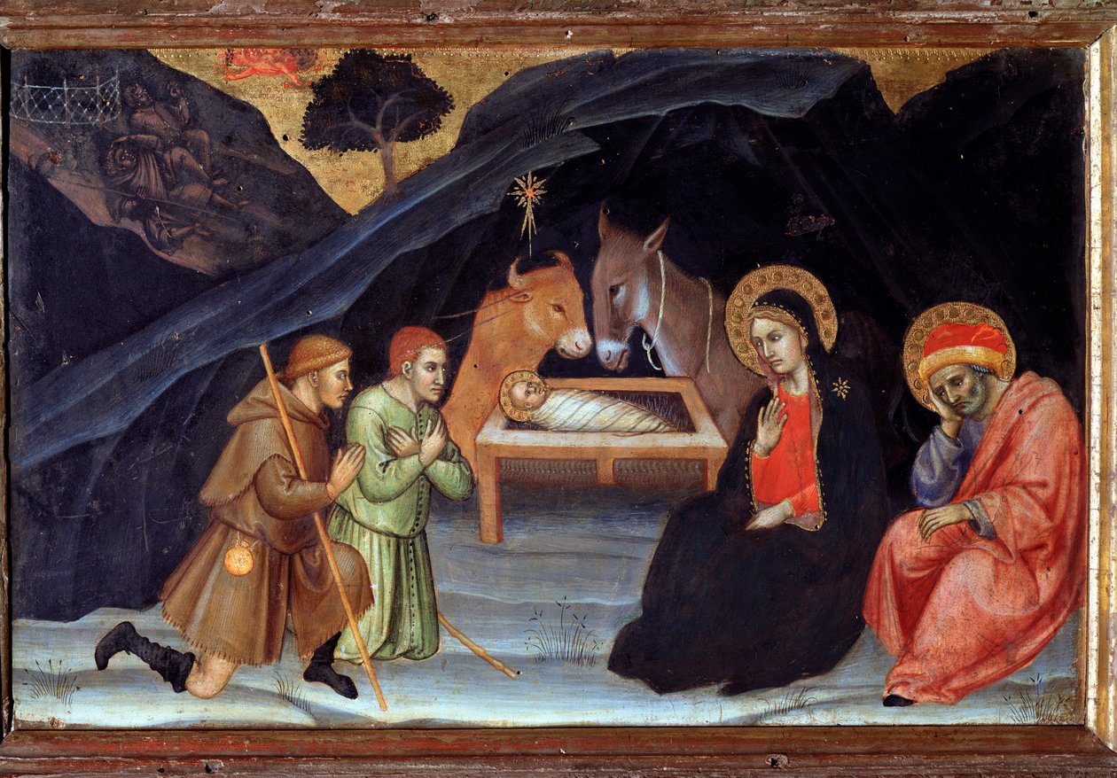 Adoração dos pastores - tempera na madeira de Taddeo di Bartolo