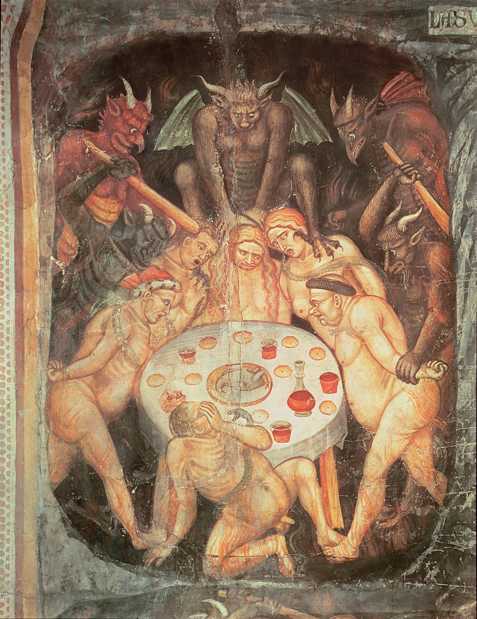 Inferno, detalhe do ganancioso, c.1394 de Taddeo di Bartolo