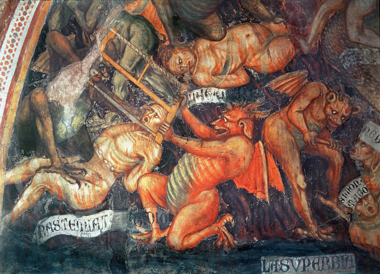 Inferno, detalhe do orgulho, c.1394 de Taddeo di Bartolo