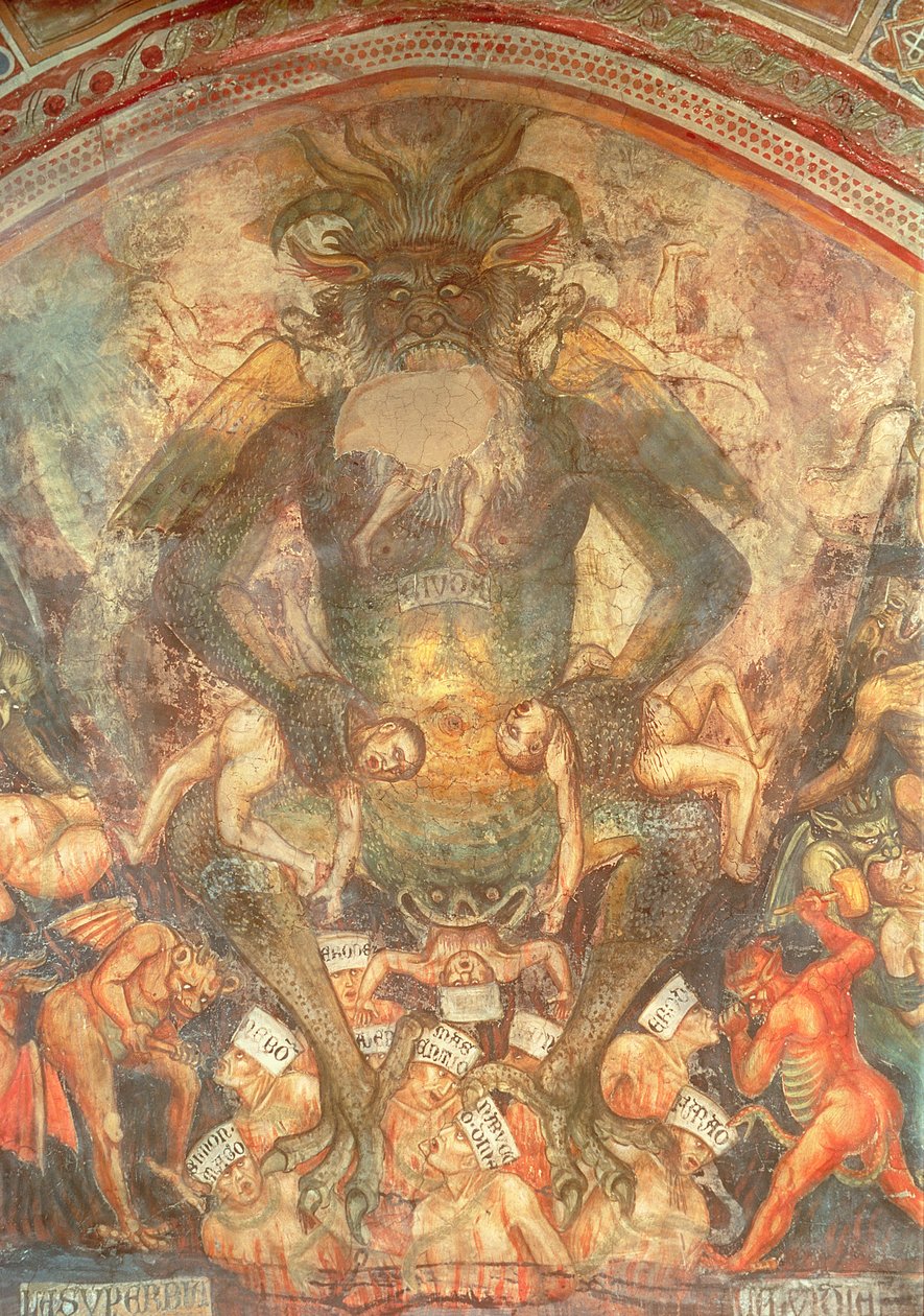 O Juízo Final, detalhe do Leviatã, c.1394 de Taddeo di Bartolo
