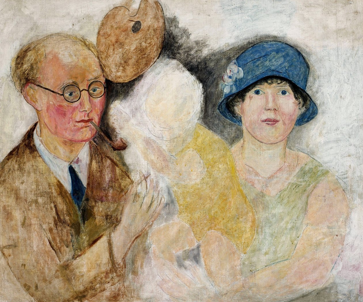 Retrato do pintor Marcel Gromaire e sua família. de Tadeusz Makowski