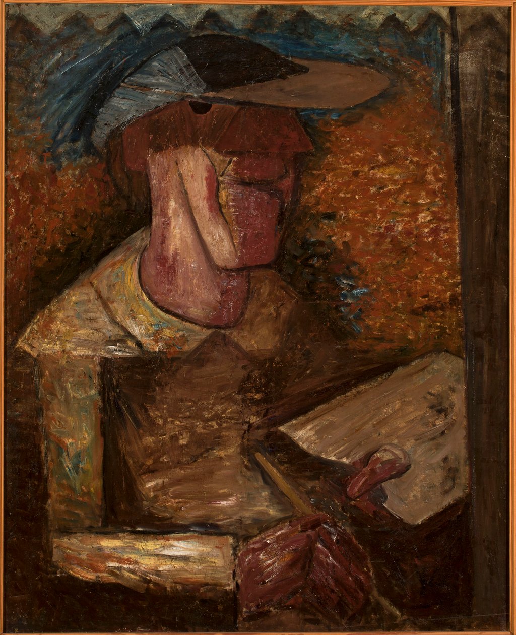 Autorretrato com paleta de Tadeusz Makowski