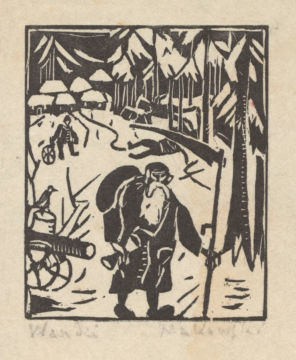 O tempo - um velho na floresta de Tadeusz Makowski