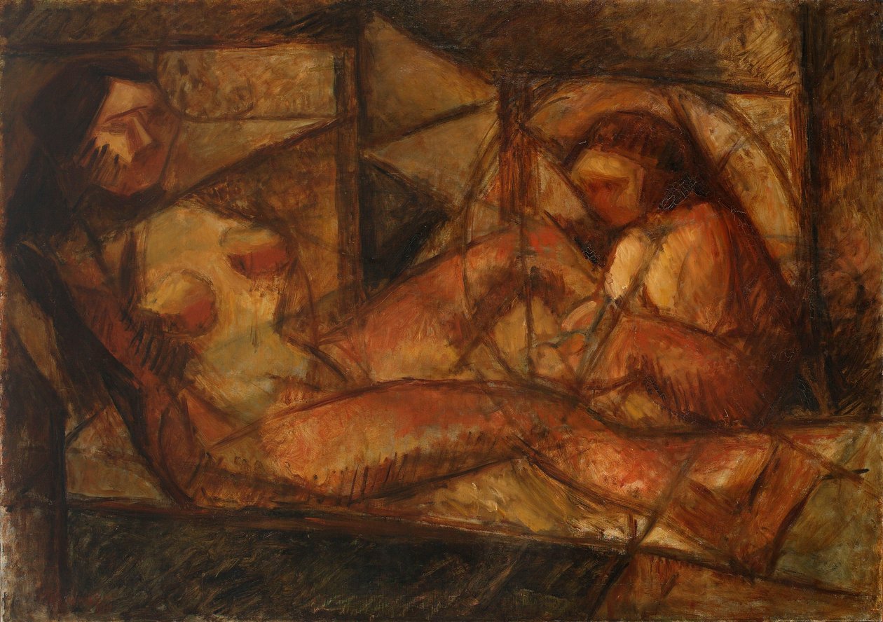 Dois nus femininos cubistas de Tadeusz Makowski