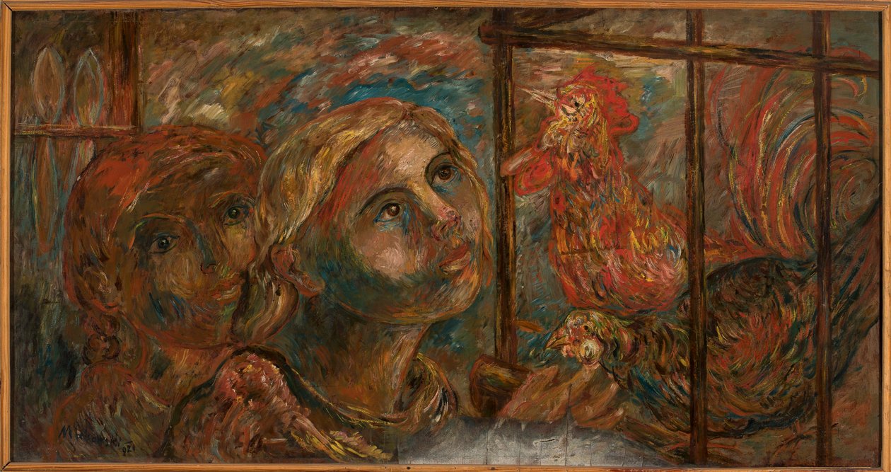Crianças e galos de Tadeusz Makowski