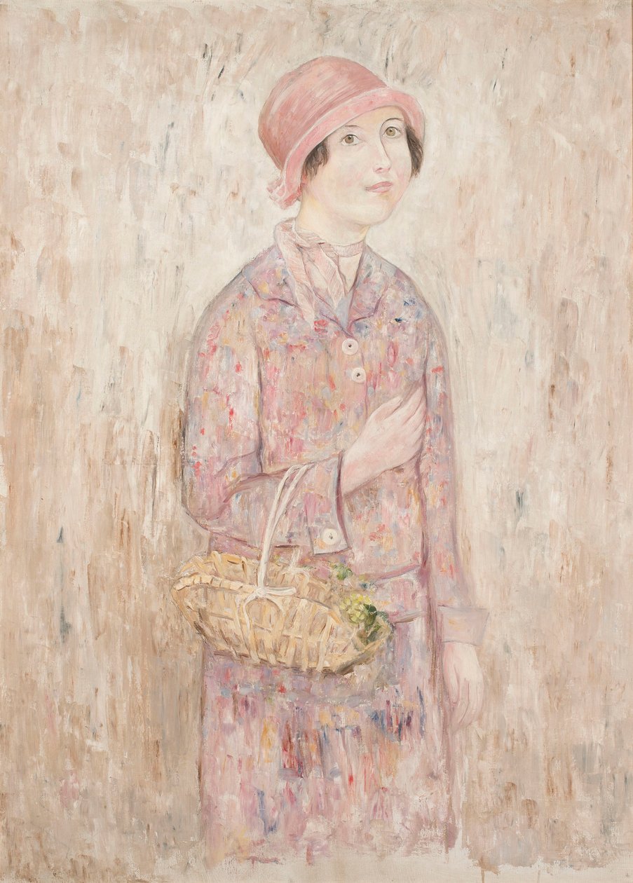 A rapariga com o chapéu cor-de-rosa de Tadeusz Makowski