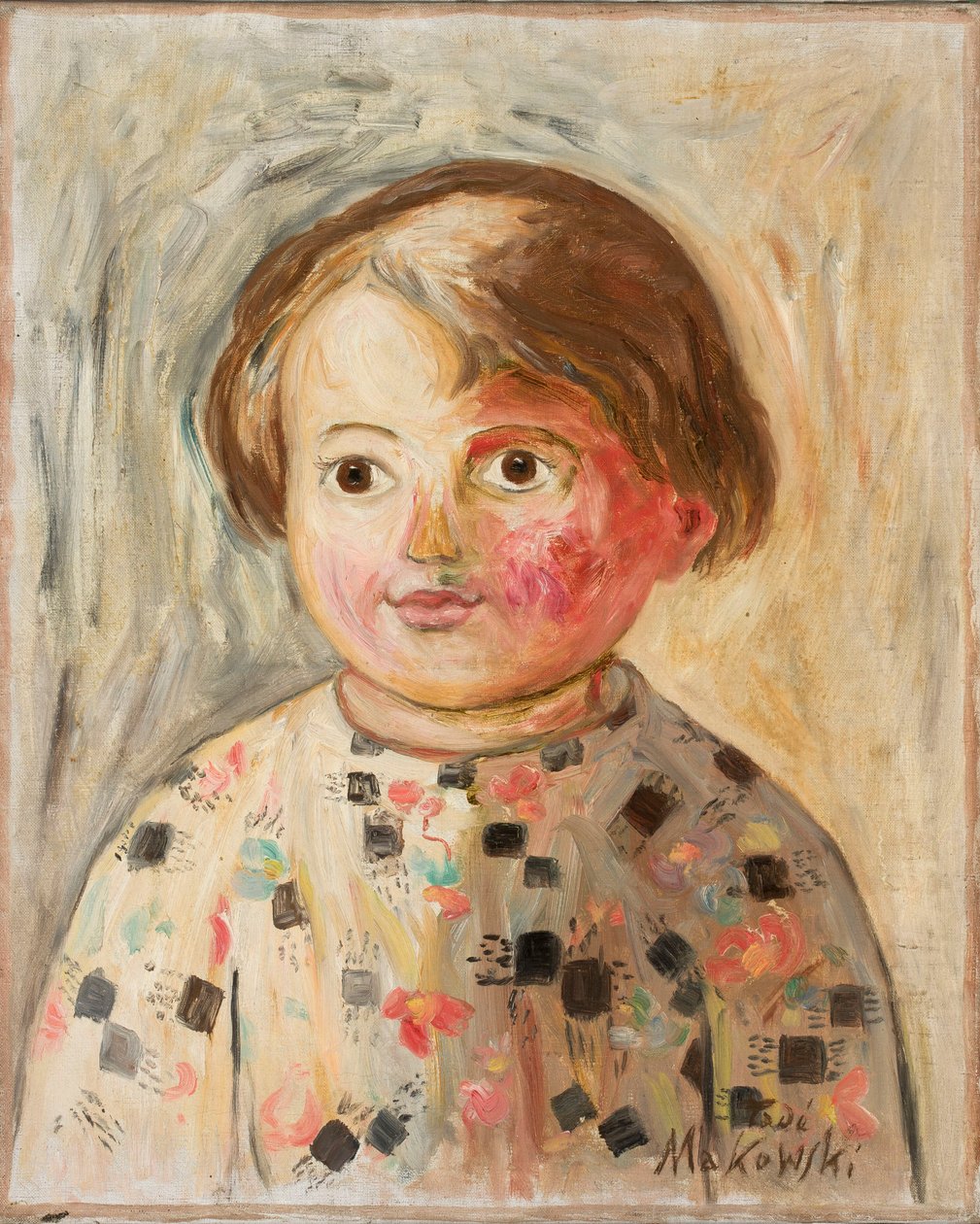 A menina de bochechas coradas de Tadeusz Makowski