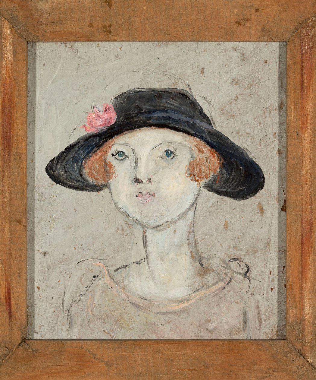 Cabeça de mulher com chapéu preto de Tadeusz Makowski