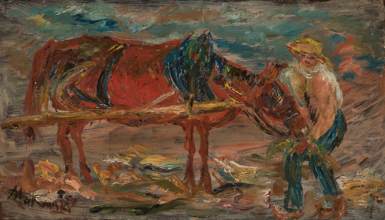 Alimentação do cavalo de Tadeusz Makowski