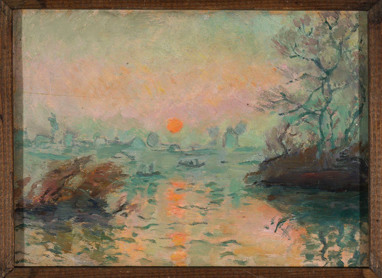 Paisagem ao pôr-do-sol de Tadeusz Makowski