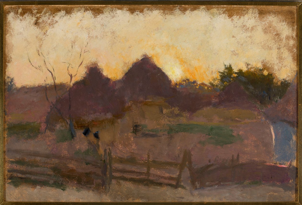 Paisagem com palheiros de Tadeusz Makowski