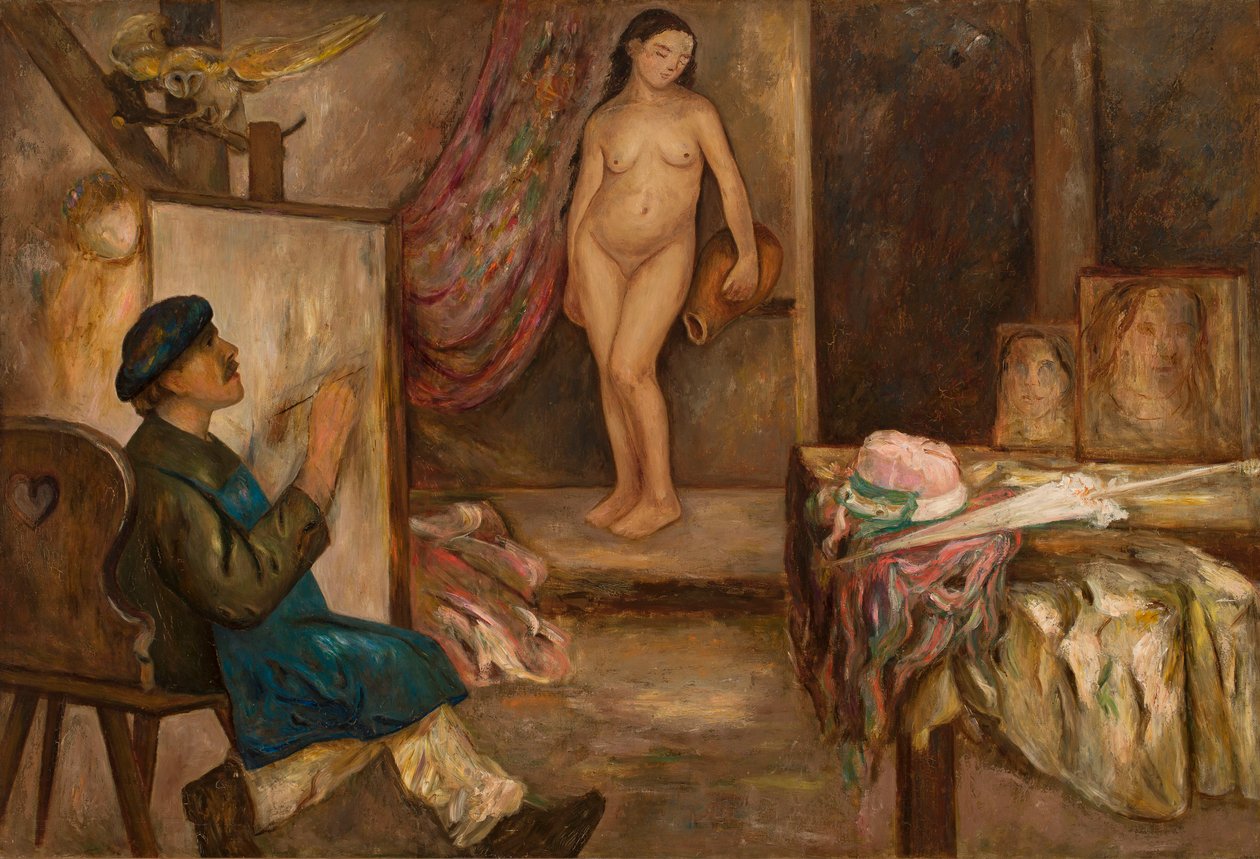 Pintor e modelo de Tadeusz Makowski