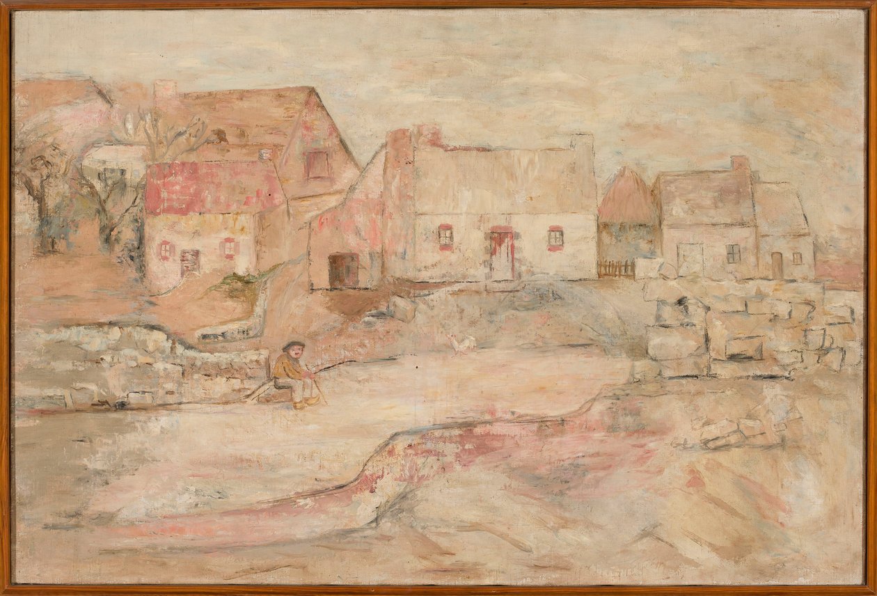 Paisagem bretã com um homem sentado de Tadeusz Makowski