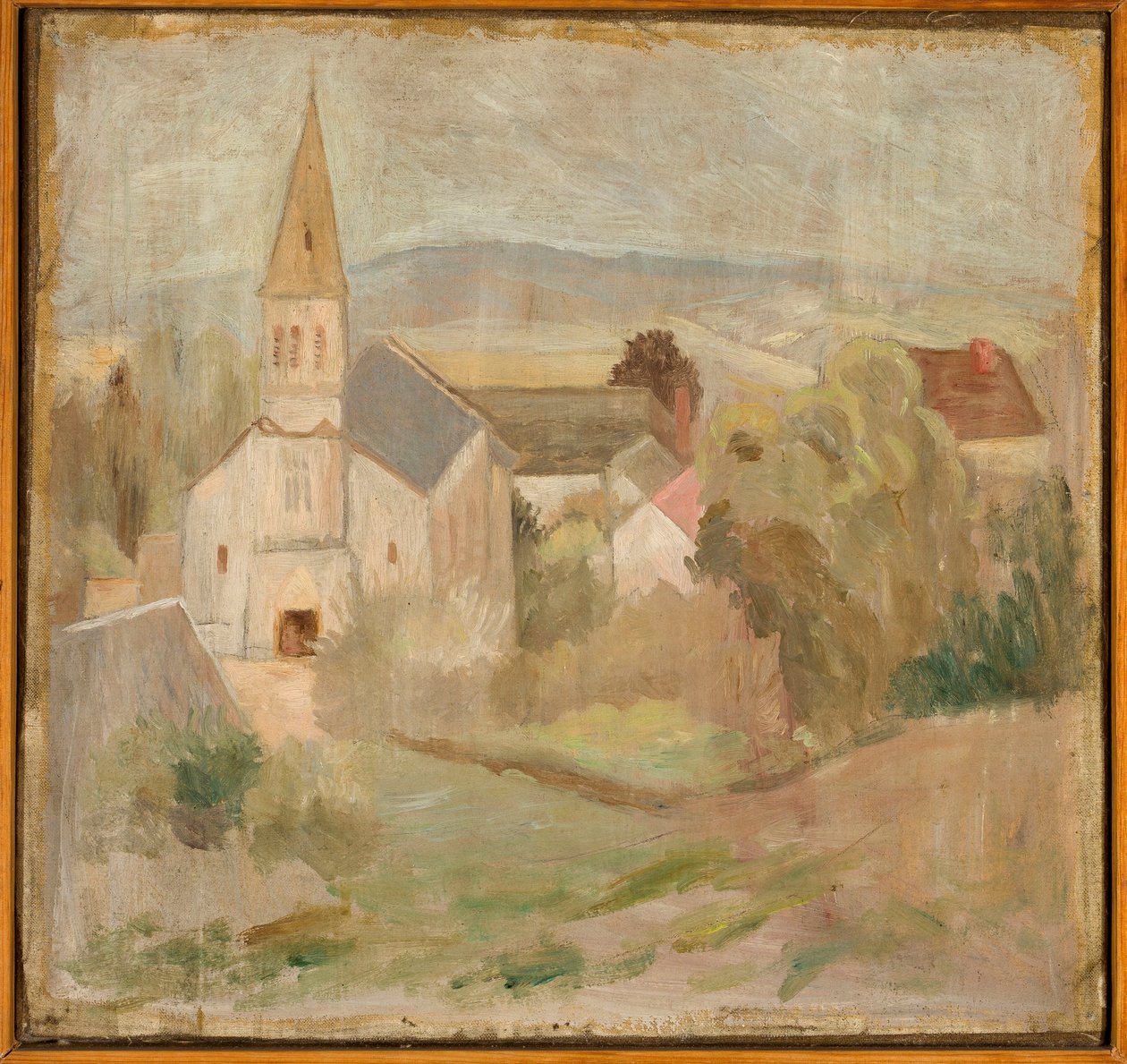 Paisagem com uma pequena igreja (La Comelle) de Tadeusz Makowski