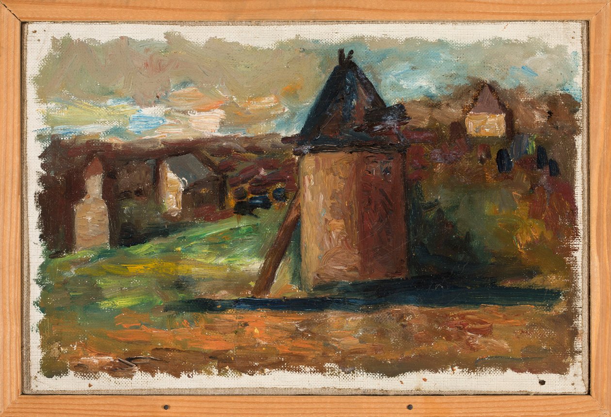 Paisagem com edifícios urbanos de Tadeusz Makowski