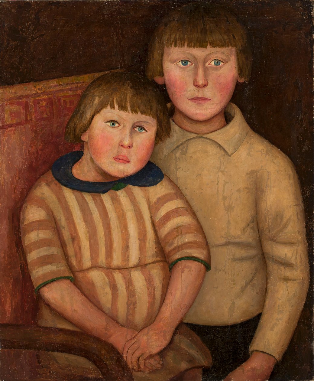 Retrato de duas crianças de Tadeusz Makowski
