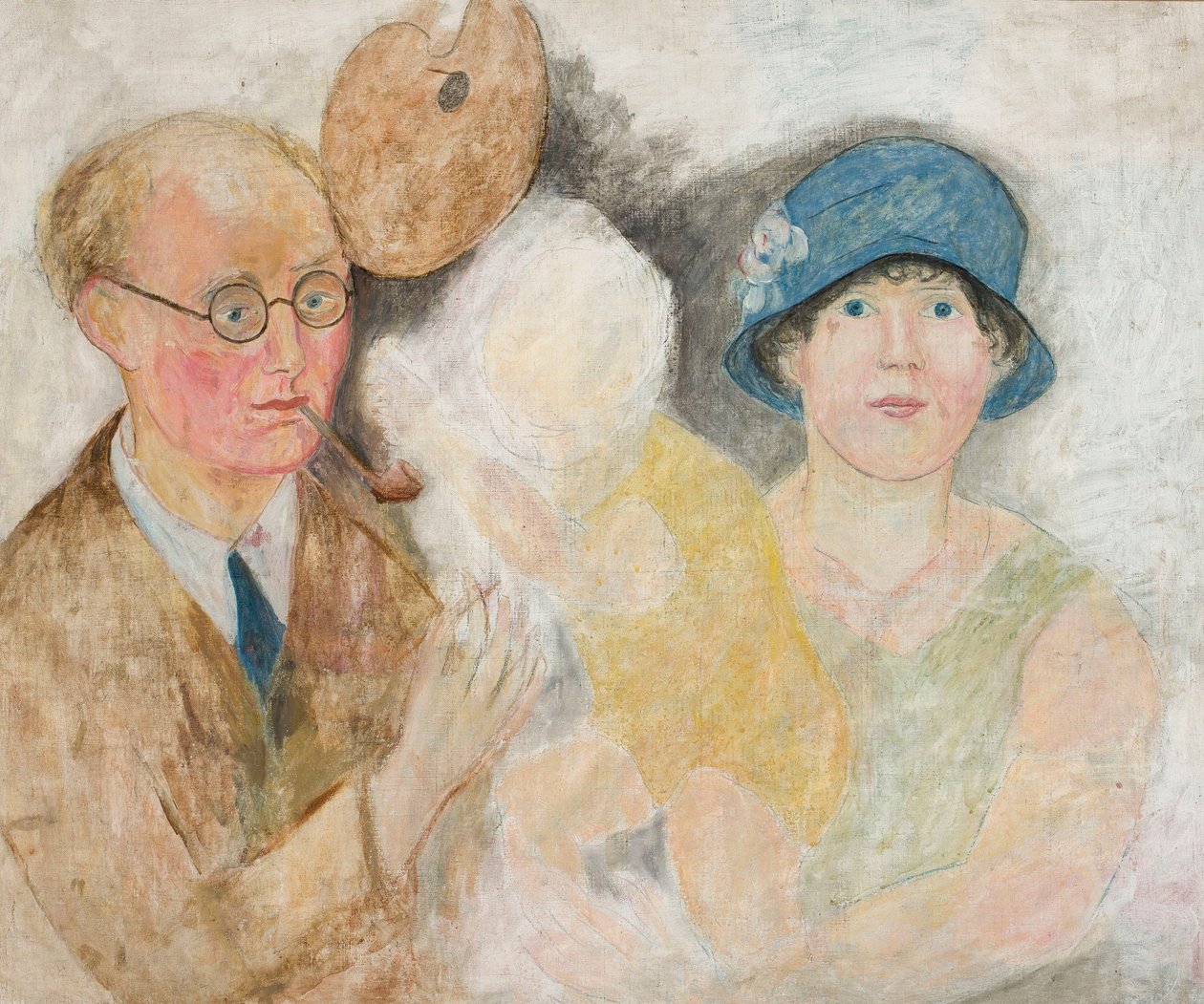 Retrato do pintor com a família (M. Gromaire) de Tadeusz Makowski