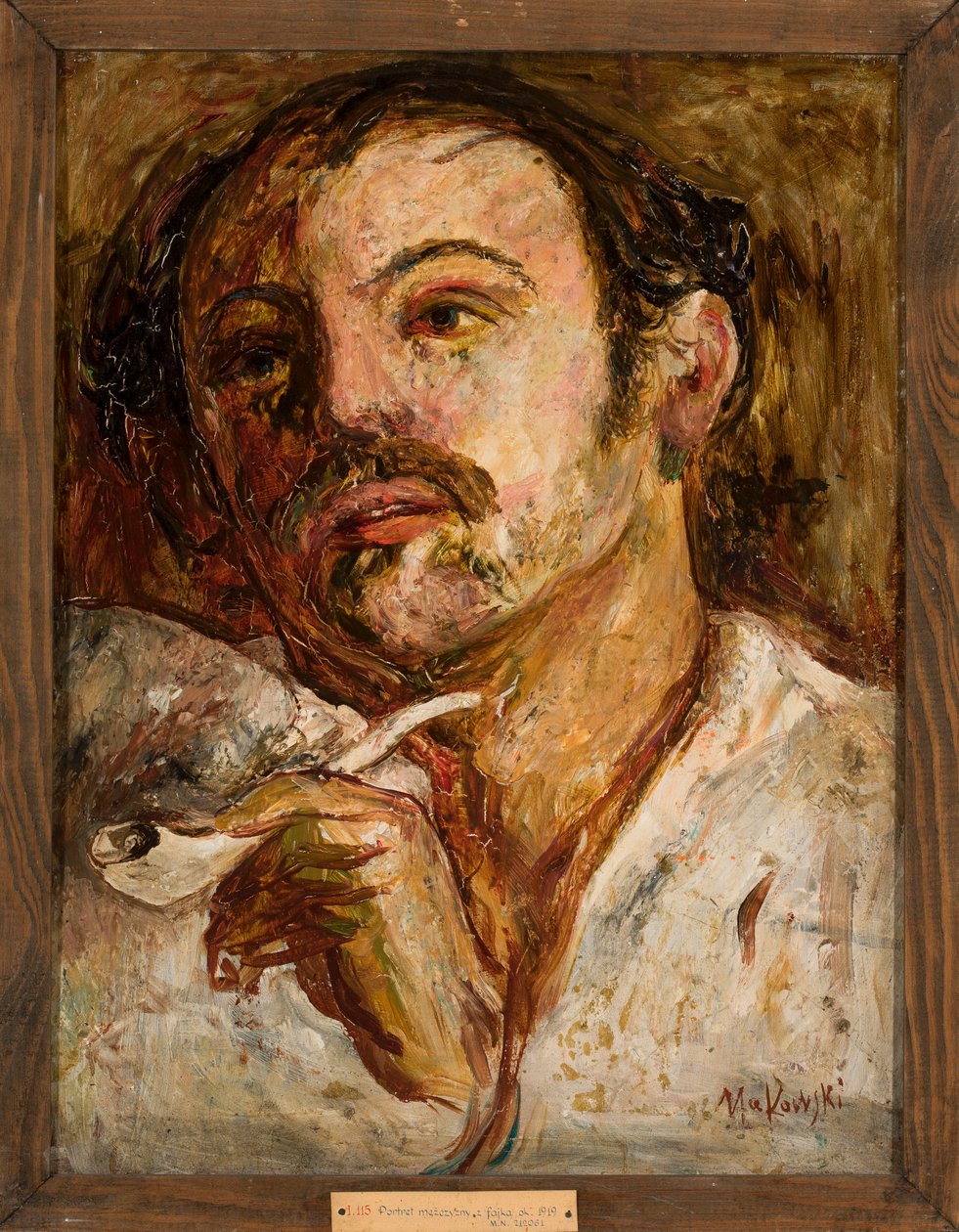 Retrato de um homem com cachimbo de Tadeusz Makowski