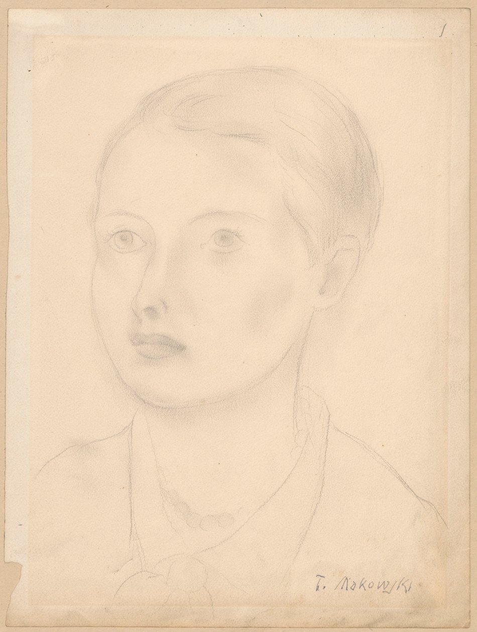 Retrato de uma jovem rapariga de Tadeusz Makowski