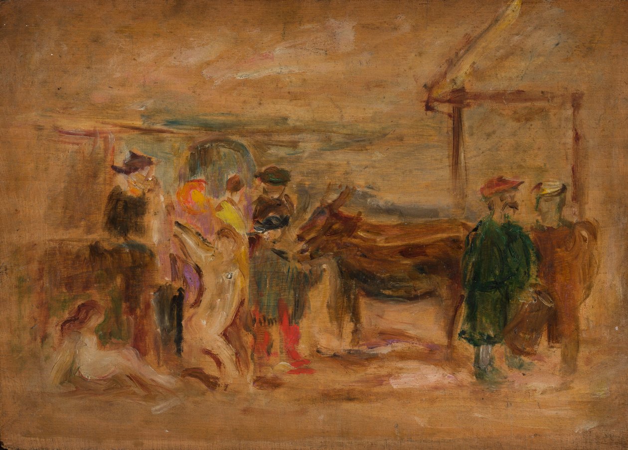 Cena figurativa com burros de Tadeusz Makowski