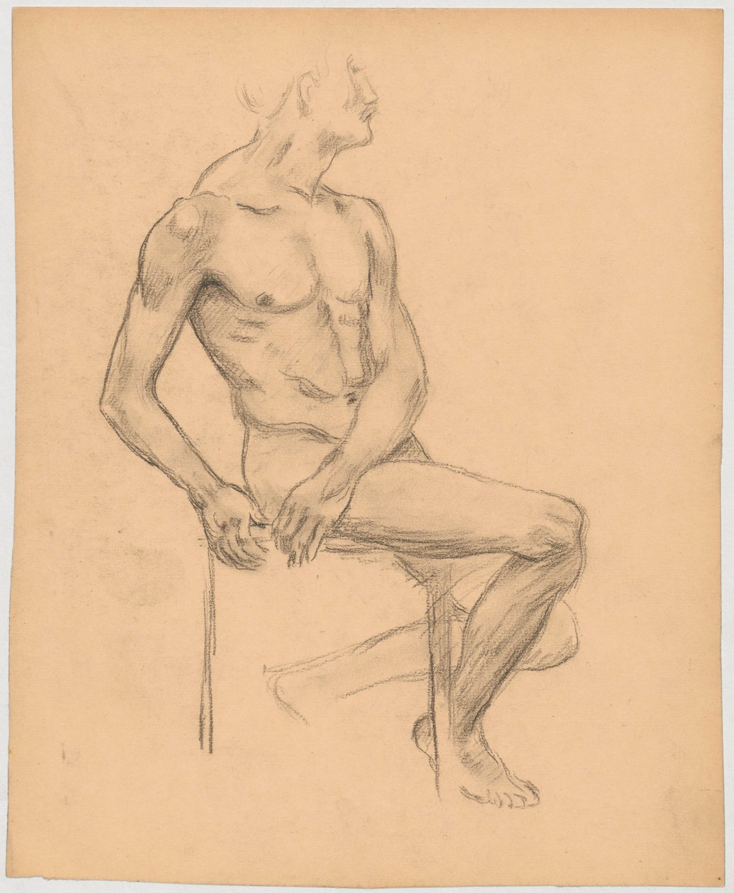 Estudo de nu masculino sentado de Tadeusz Makowski