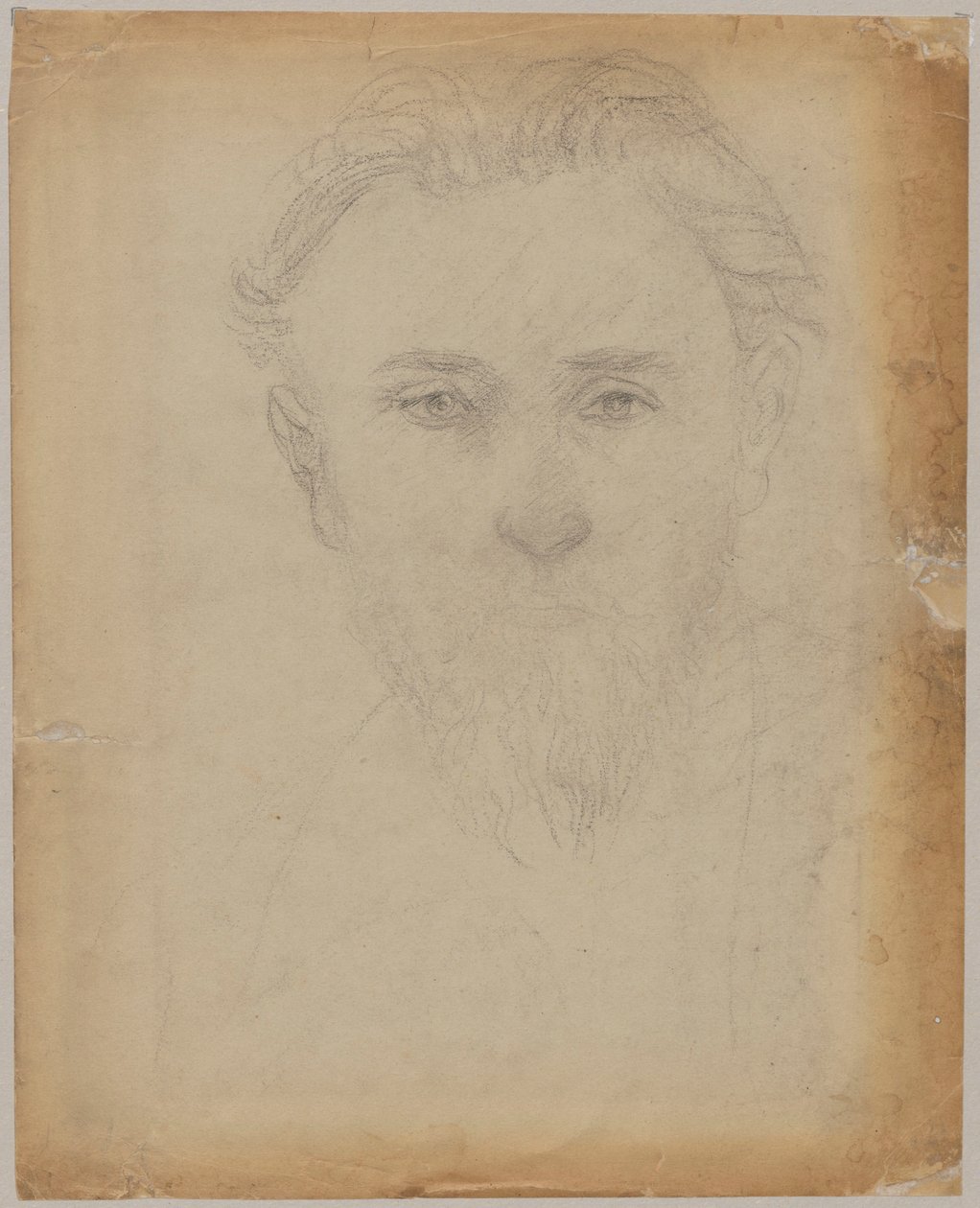Estudo de retrato de um jovem com barba de Tadeusz Makowski