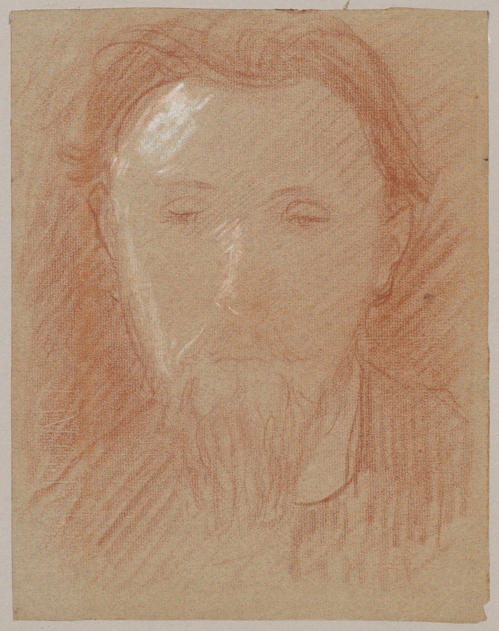 Estudo de retrato de um jovem de barba de Tadeusz Makowski