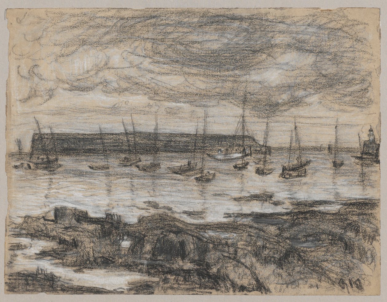 Vista de um porto de pesca de Tadeusz Makowski