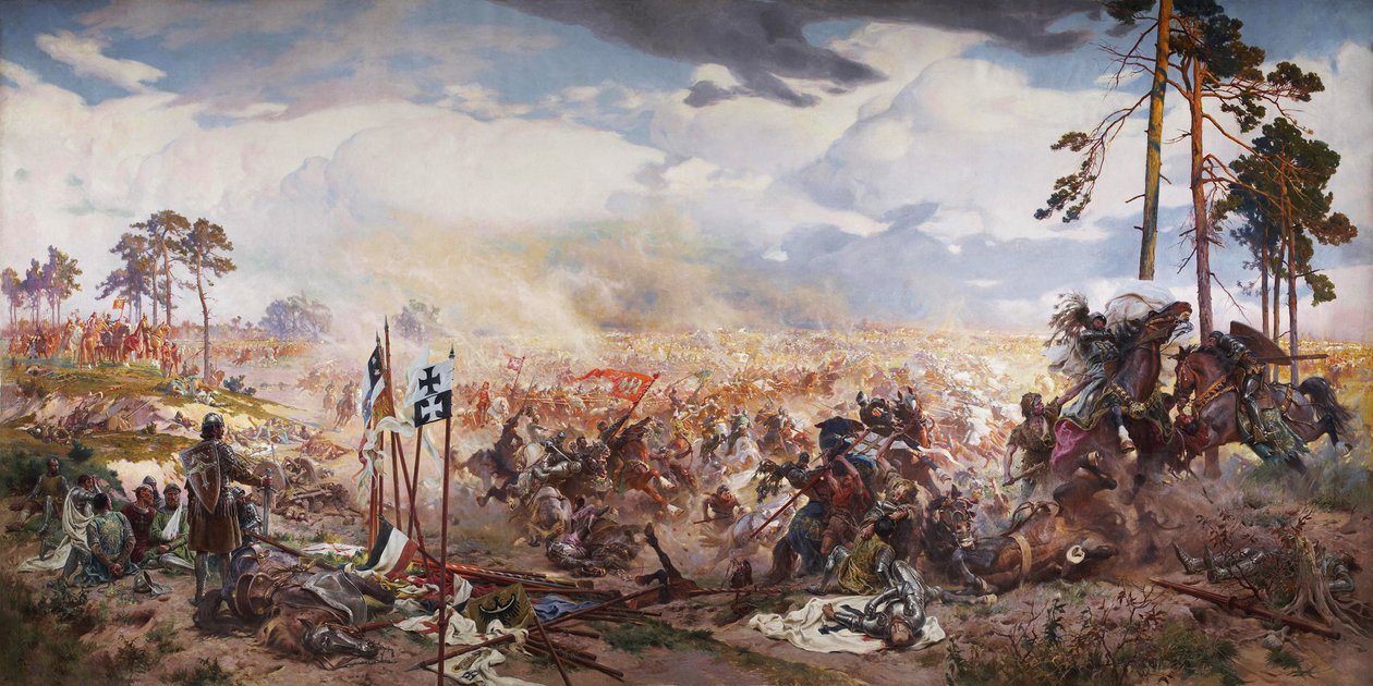 A Batalha de Grunwald, 1910 de Tadeusz Popiel