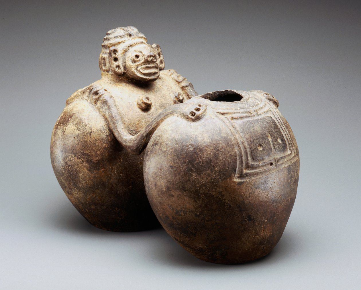 Embarcação de Efígie Dupla (cerâmica) de Taino Culture